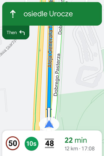 Navigation go correct szyba interfejs